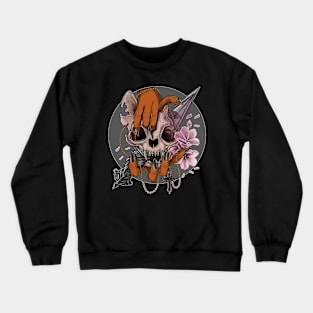 Silver moon skull cat Crewneck Sweatshirt